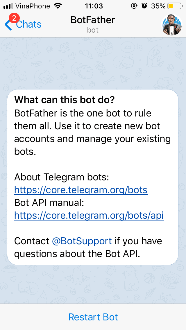 How to make bots on Telegram 2