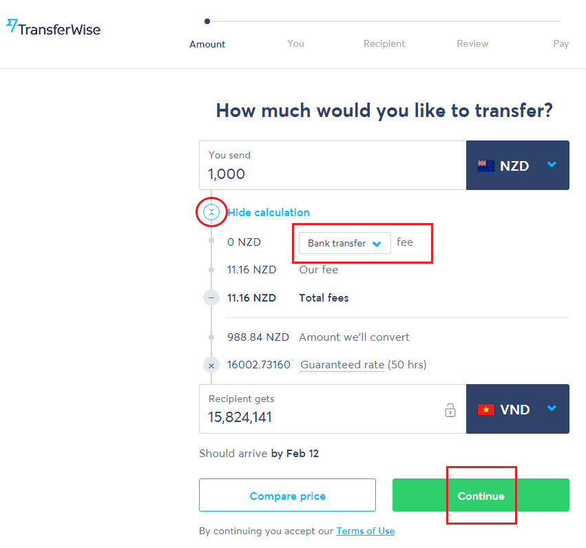 Hướng dẫn chuyển tiền với TransferWise