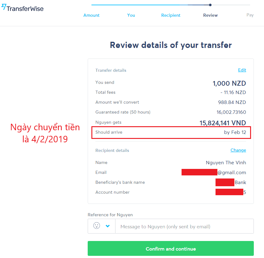 Hướng dẫn chuyển tiền với TransferWise
