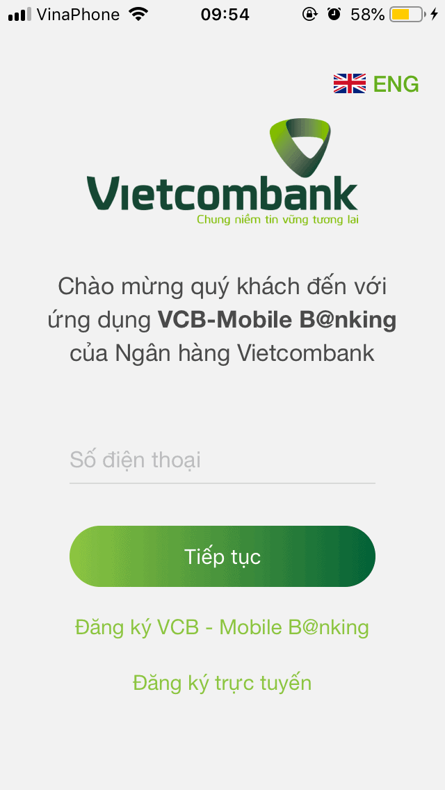 Đăng ký tài khoản Vietcombank Mobile Banking
