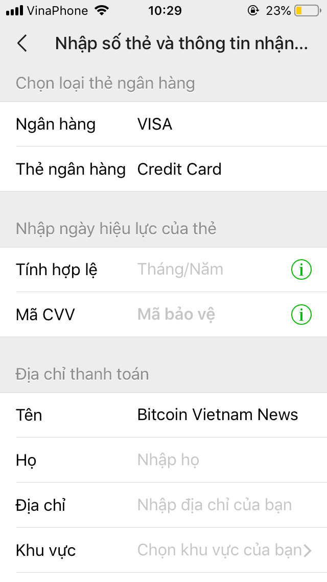 Cách liên kết WeChat với thẻ ghi nợ VISA hay Mastercard