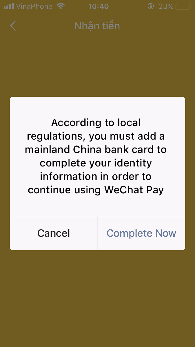 Cách liên kết WeChat với thẻ ghi nợ VISA hay Mastercard