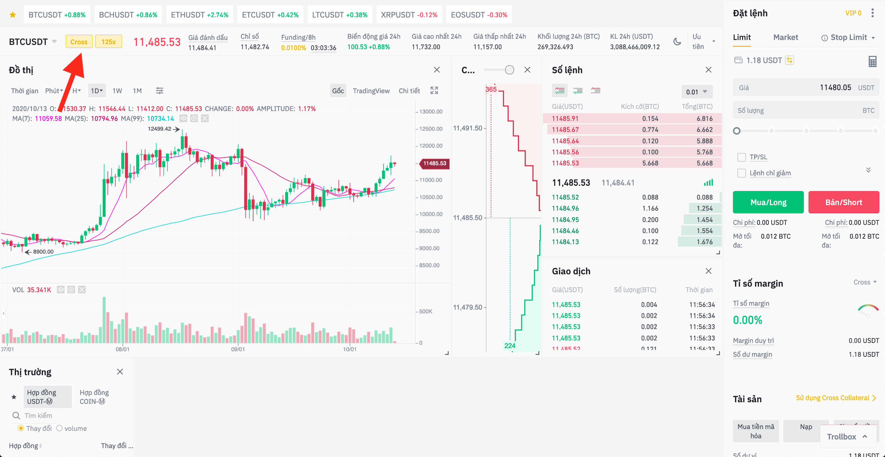 cross va isolated margin trong binance la gi 1