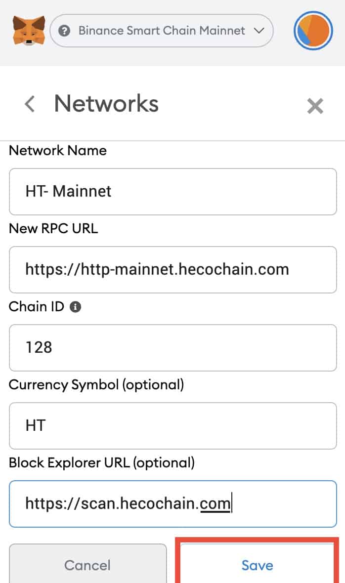 metamask huobi chain